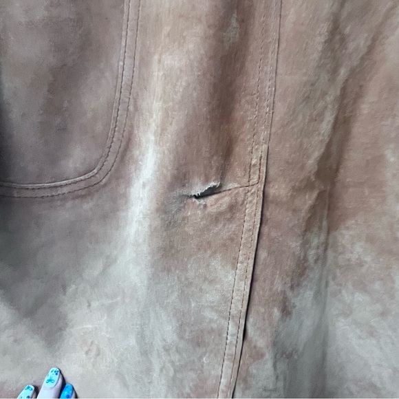 y2k arden b womens brown suede jacket faux fur collar and belted penny lanes - Picture 7 of 13